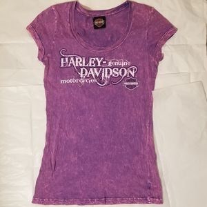 Harley Davidson Purple and Pink Tie Dye T-shirt